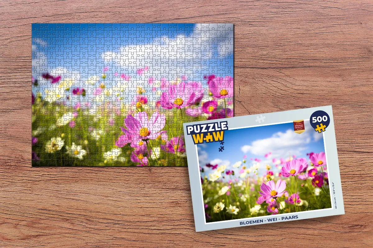 PuzzleWow Bloemen Wei Legpuzzel 500 Stuks - Multicolor