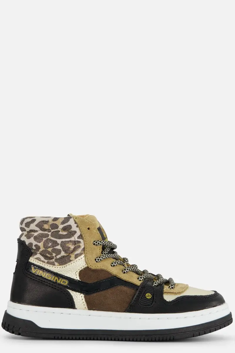 Vingino Maxime Mid Sneakers zwart Leer
