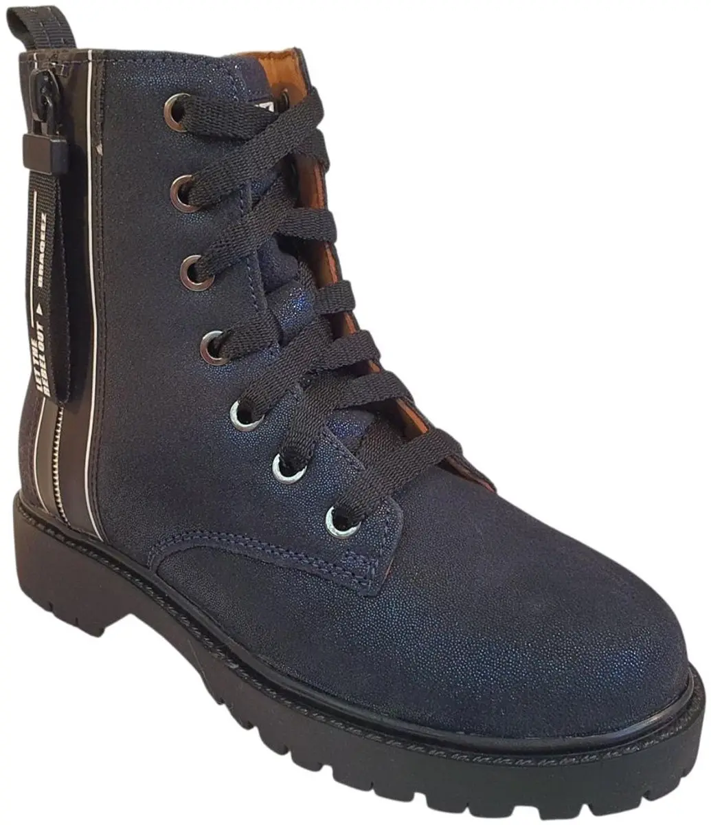 Braqeez Meisjes Biker Boots - Leer - Blauw - afbeelding 2 van 6