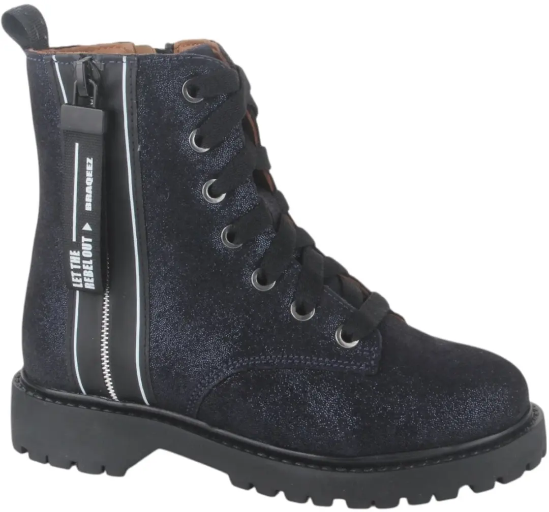 Braqeez Meisjes Biker Boots - Leer - Blauw - afbeelding 6 van 6