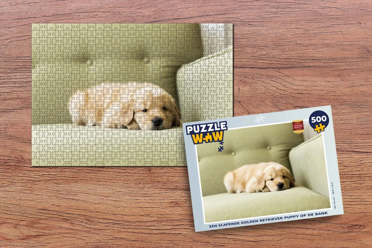 PuzzleWow Legpuzzel Golden Retriever Puppy 500 Stuks - Multicolor