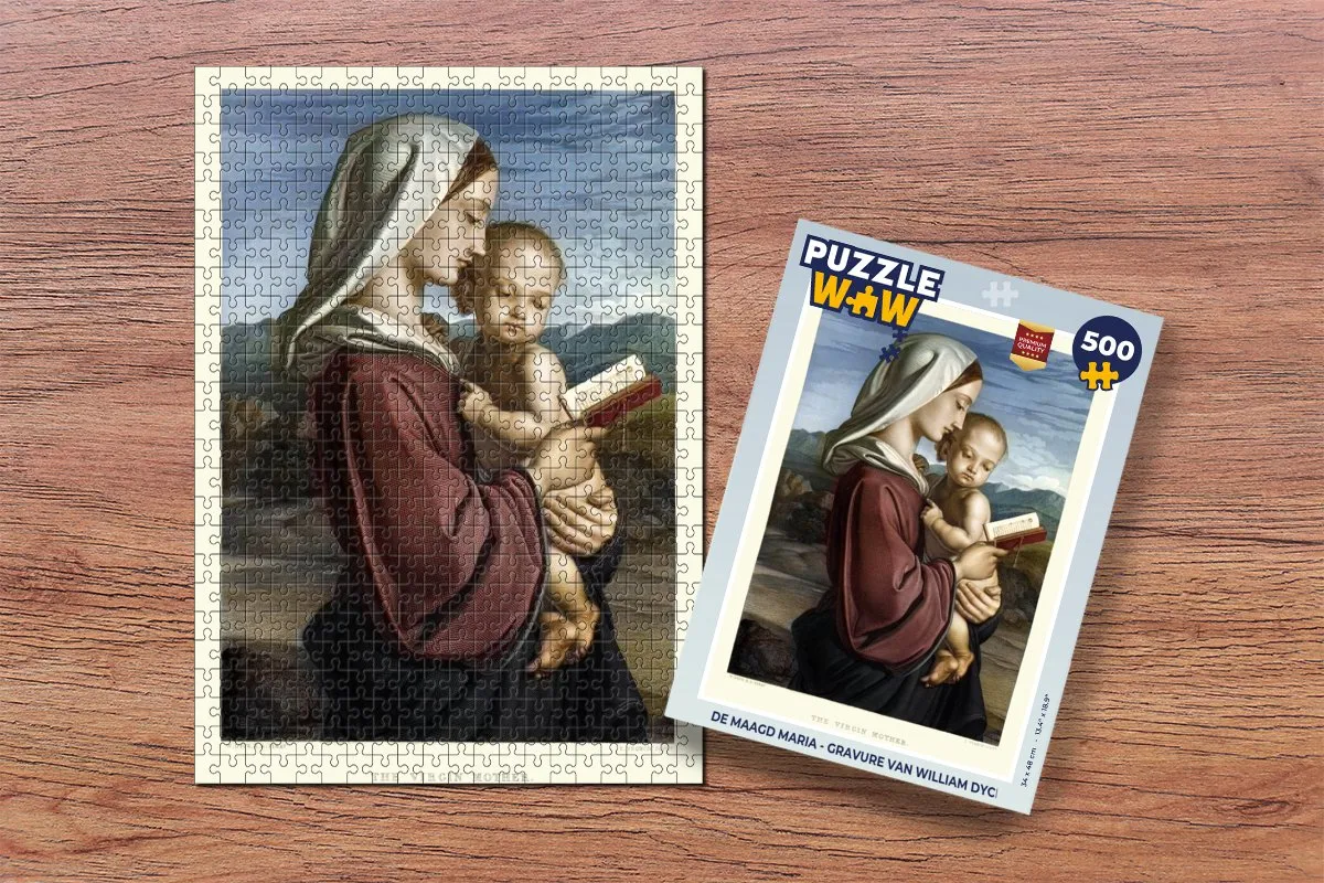 PuzzleWow De Maagd Maria Gravure William Dyce Legpuzzel 500 Stuks - Multicolor