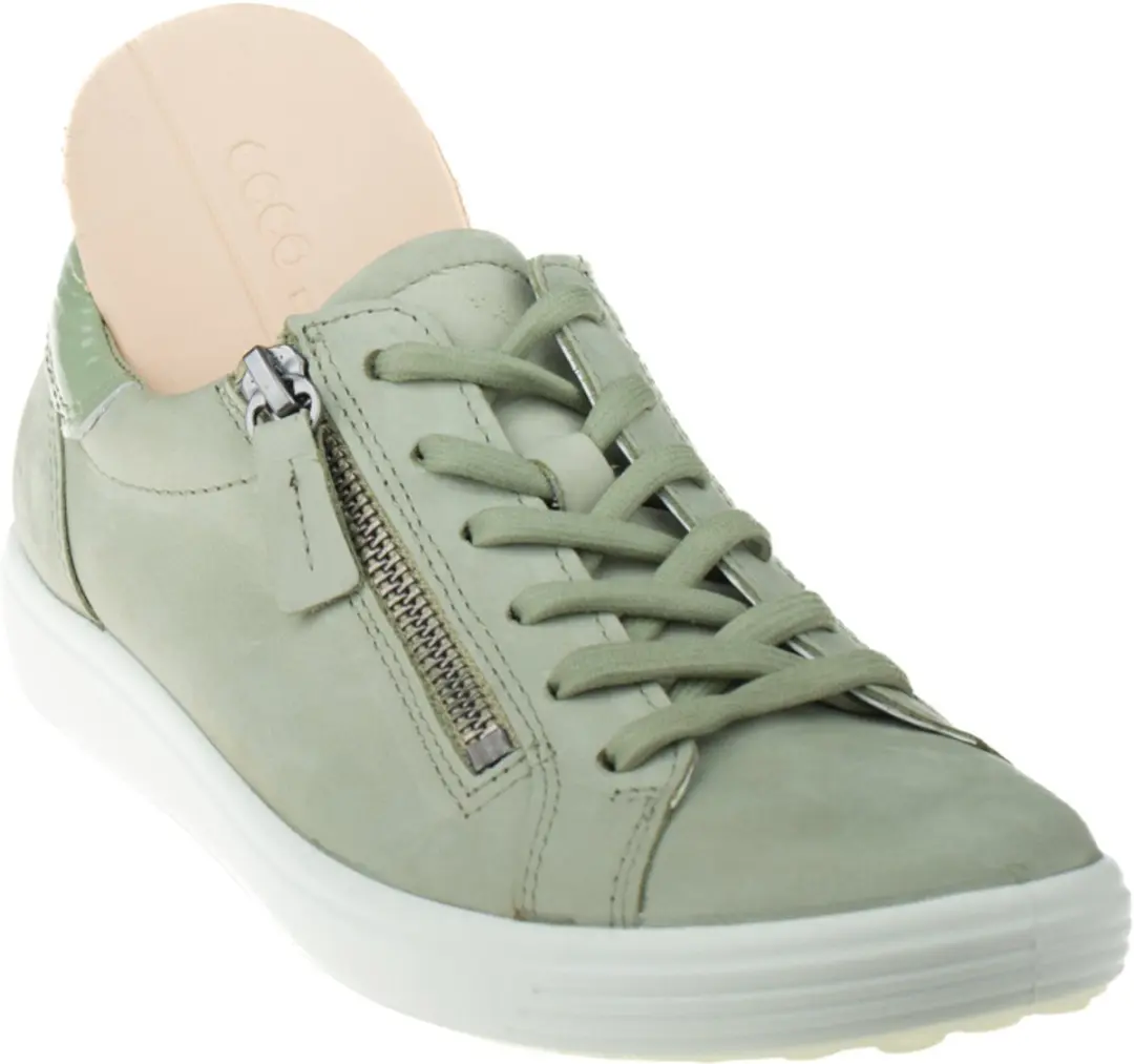 ECCO Soft 7 Side Zip Sneakers 490553 - Dames 43 - Groen Nubuck - afbeelding 3 van 6