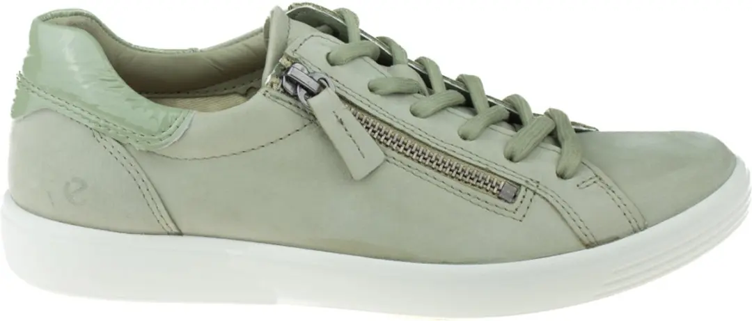 Ecco Soft 7 Side Zip Sneakers groen Nubuck