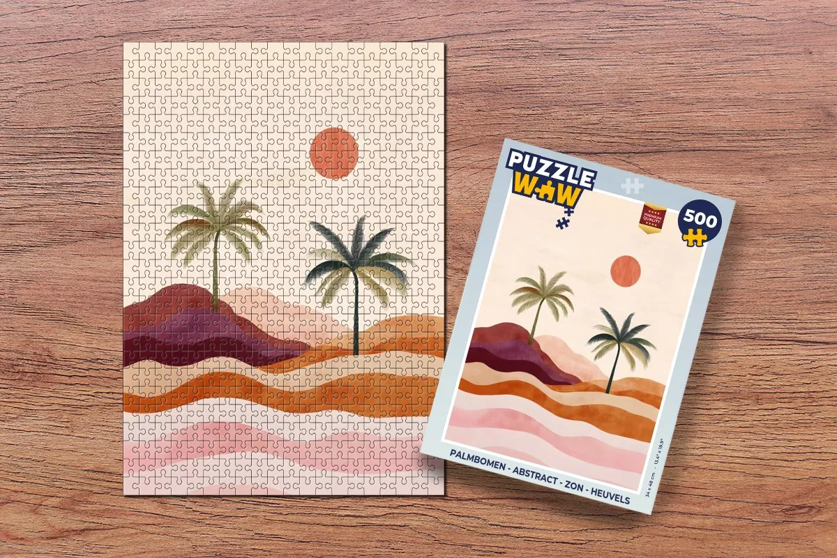 PuzzleWow Legpuzzel Palmbomen 500 Stuks - Abstract