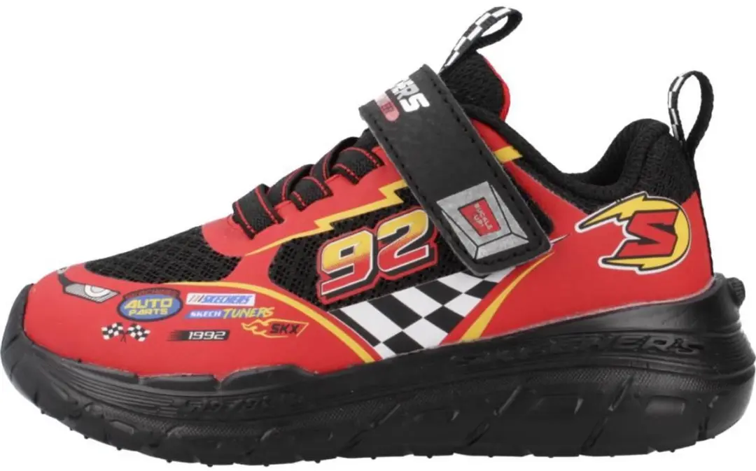Skechers Skech Tracks Jongens Sneakers 21 - Zwart/Rood - afbeelding 2 van 6
