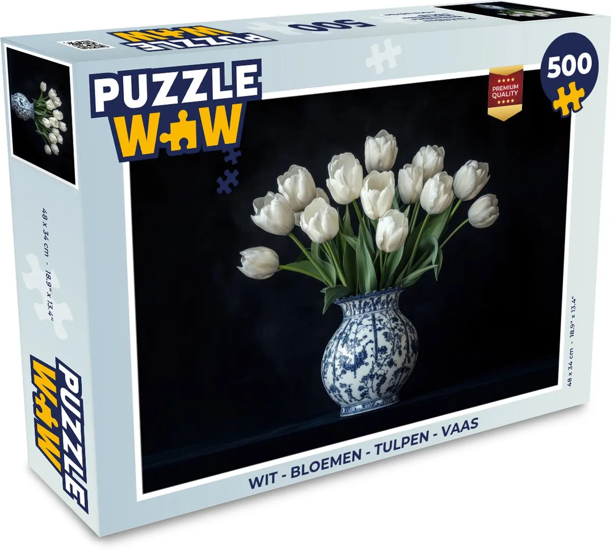 PuzzleWow Bloemen Tulpen Legpuzzel 500 Stuks - Wit
