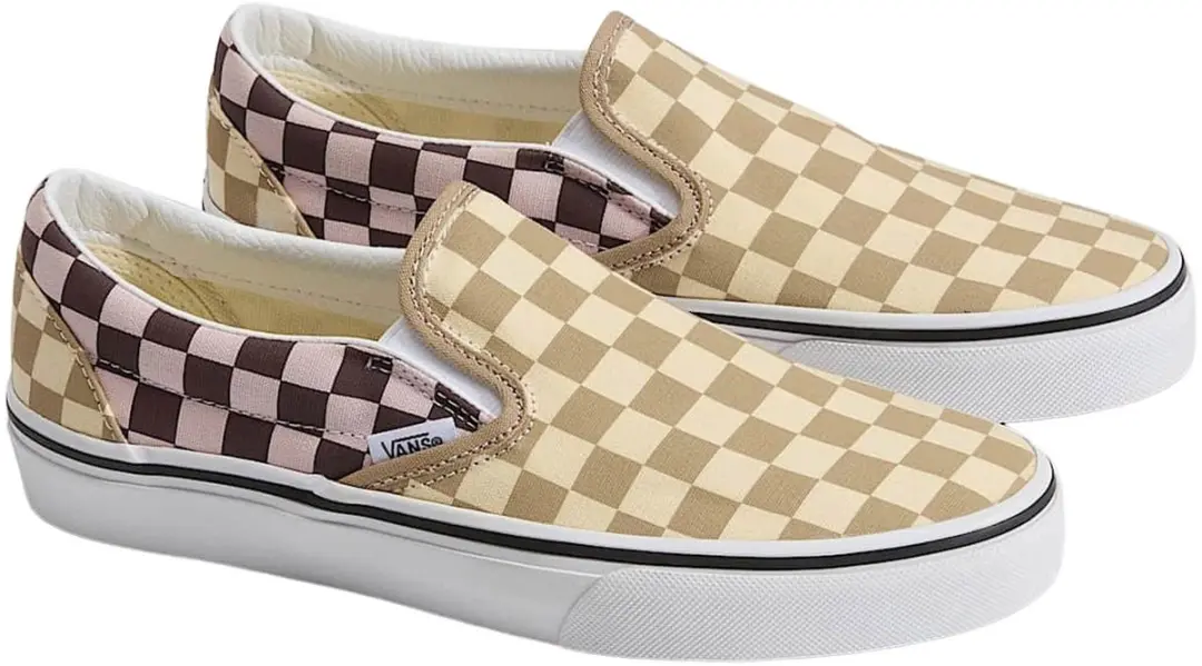 Vans Classic Slip-On Checkerboard Sneakers - Lichtblauw/Wit - afbeelding 6 van 6