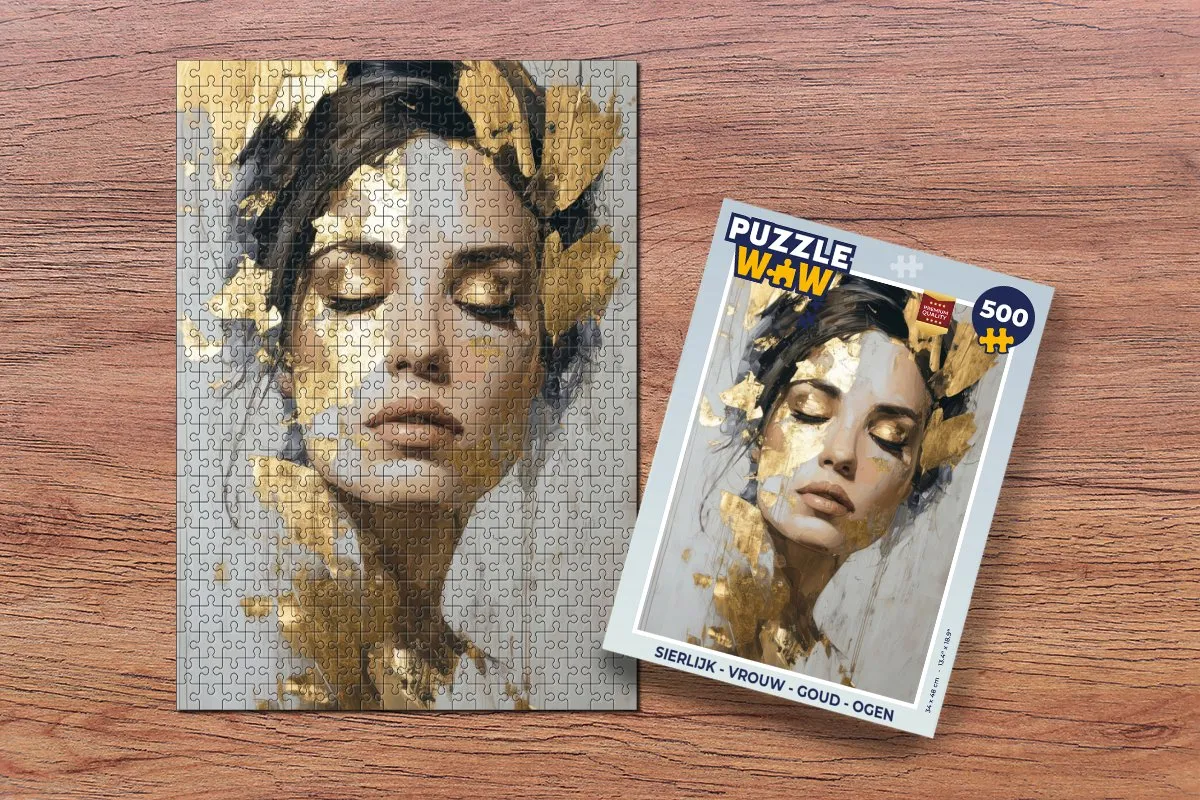PuzzleWow Sierlijk Vrouw Legpuzzel 500 Stuks - Goud