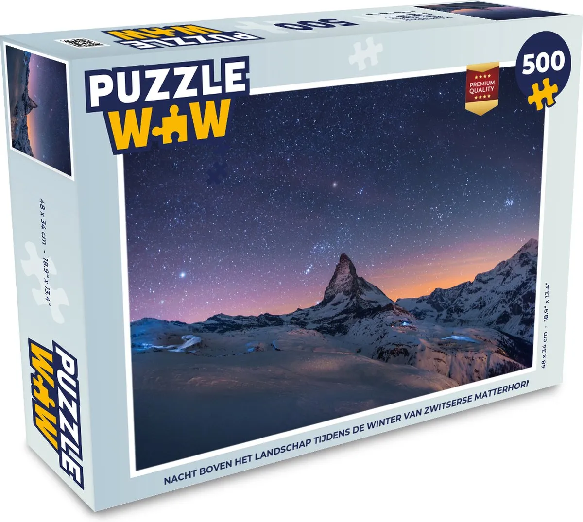 PuzzleWow Zwitserse Matterhorn Winter Legpuzzel 500 Stuks