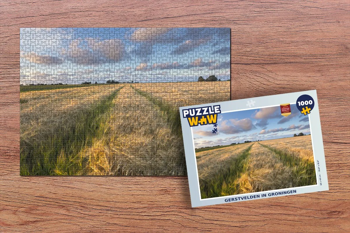 PuzzleWow Gerstvelden in Groningen Legpuzzel 1000 Stuks - Multicolor