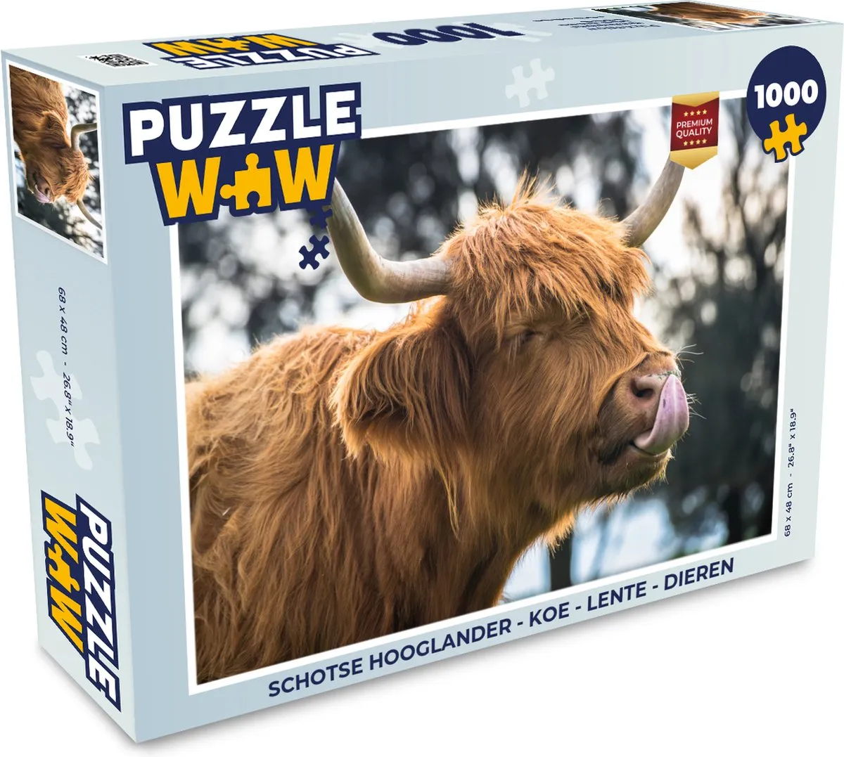 PuzzleWow Schotse Hooglander Legpuzzel 1000 Stuks