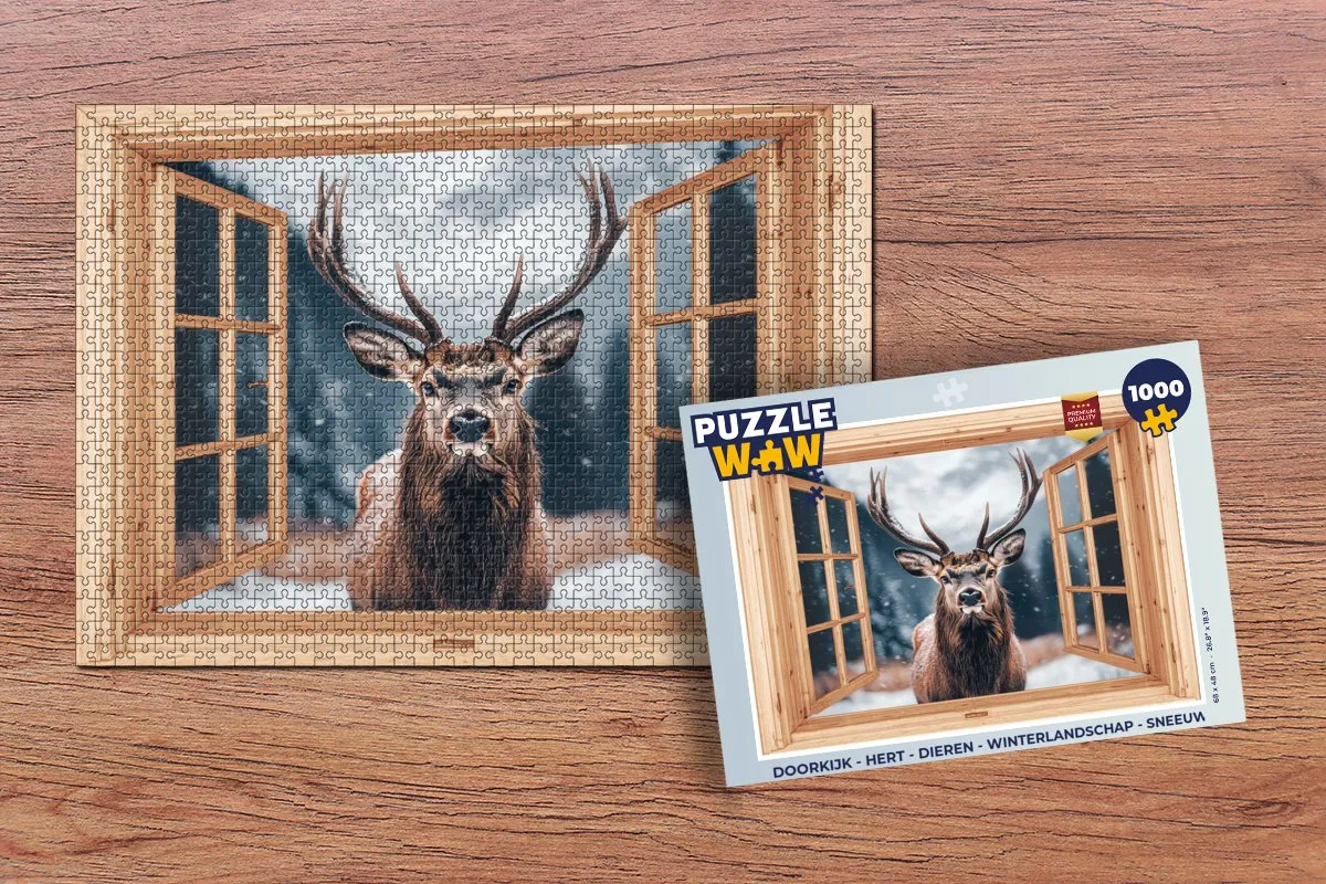 PuzzleWow Doorkijk Hert Legpuzzel 1000 Stuks - Natuur