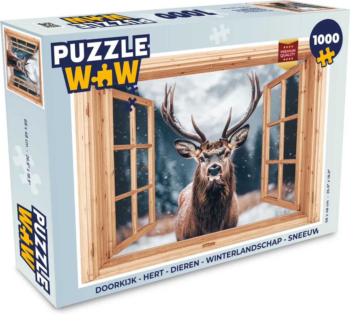 PuzzleWow Doorkijk Hert Legpuzzel 1000 Stuks - Natuur