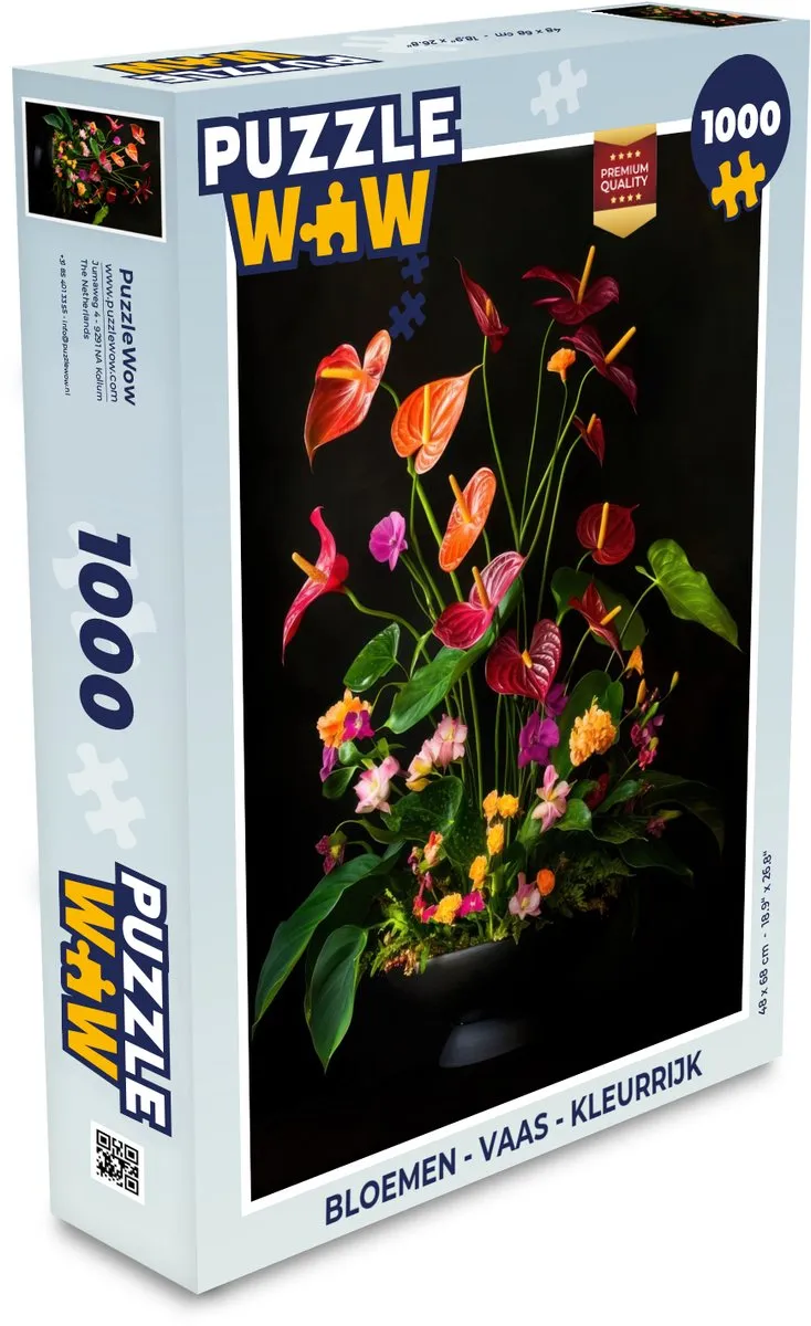 PuzzleWow Bloemen Vaas Legpuzzel 1000 Stuks