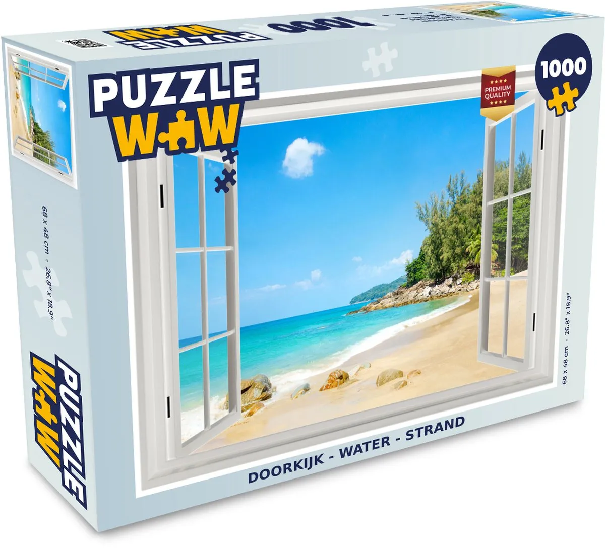 PuzzleWow Doorkijk Water Strand Legpuzzel 1000 Stuks