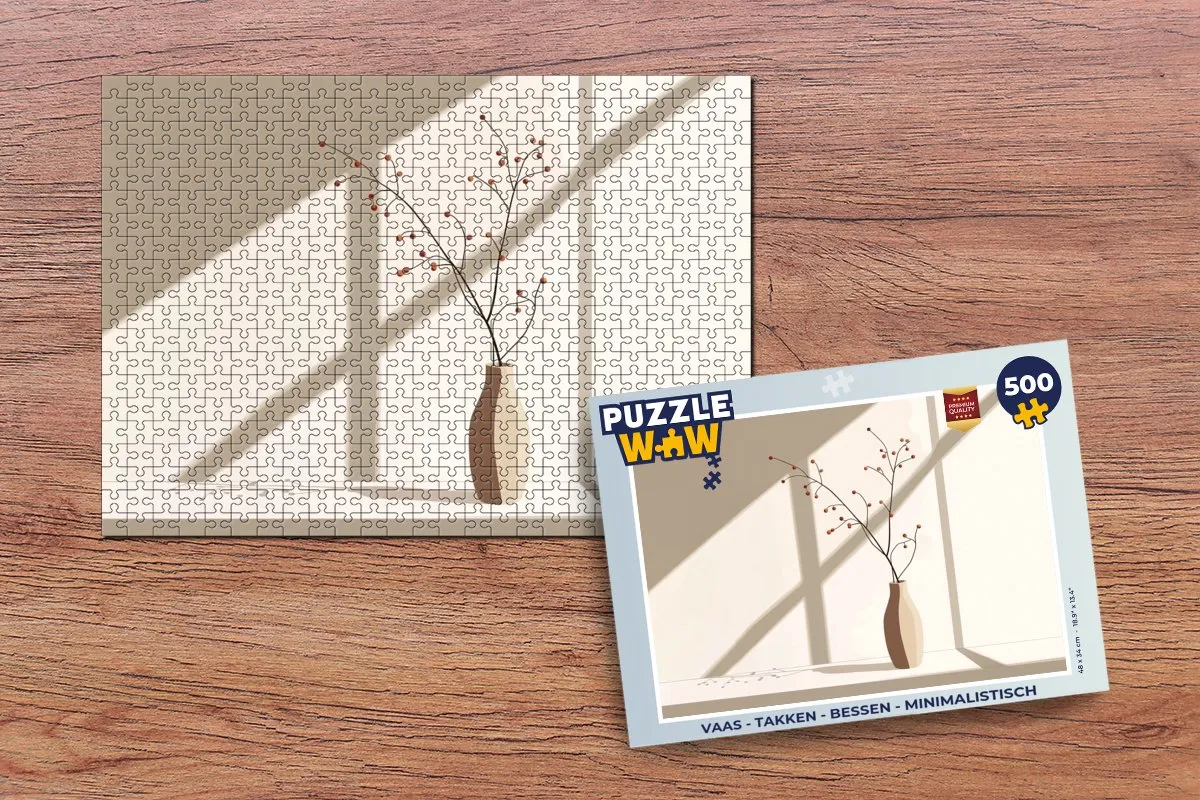 PuzzleWow Takken Vaas Legpuzzel 500 Stuks - Minimalistisch
