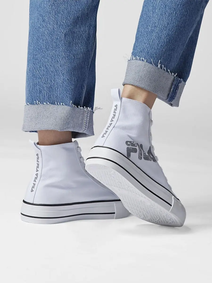 fila Witte hoge canvas sneaker