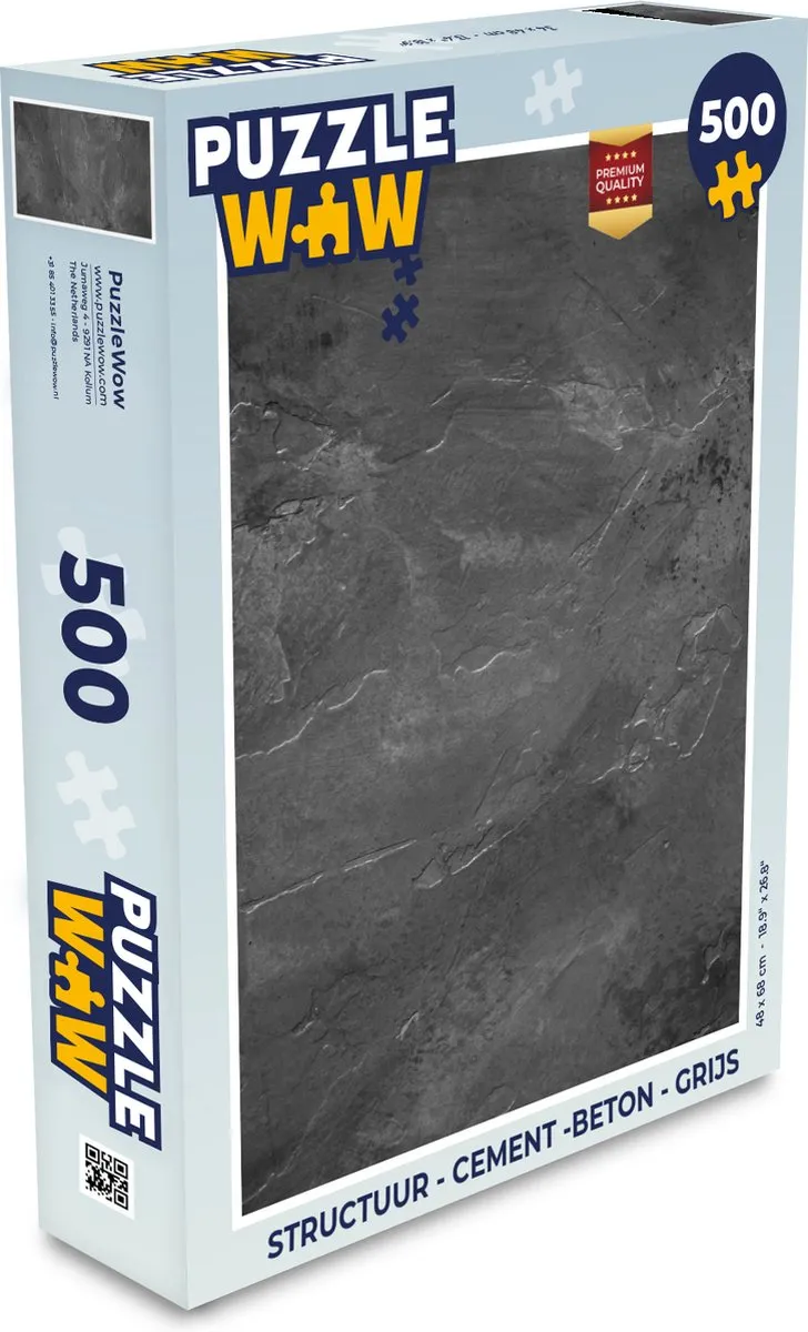 PuzzleWow Cement Betonprint Legpuzzel 500 Stuks - Multicolor