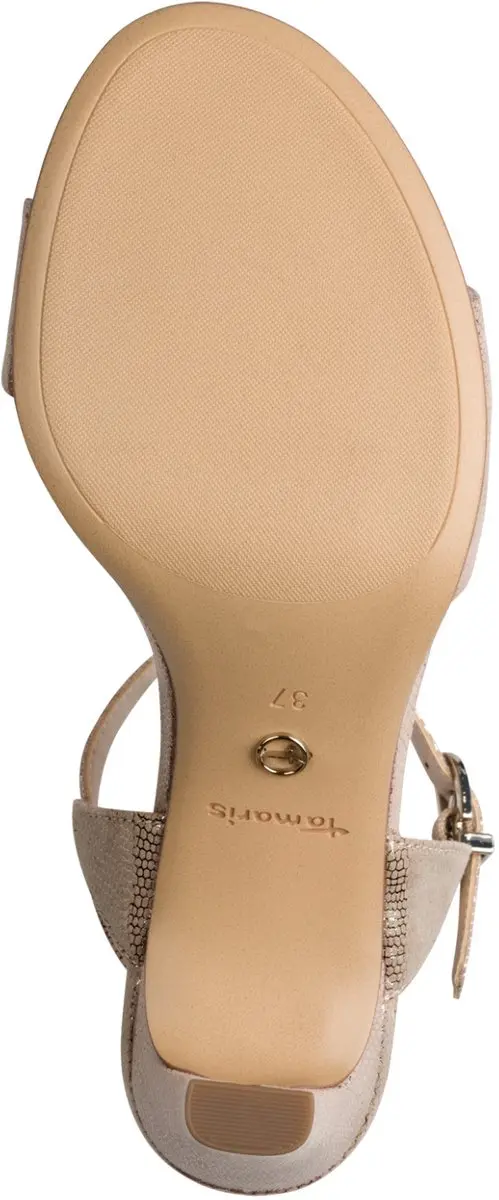 Tamaris Dames Sandalen met Hak - Goud - Maat 39