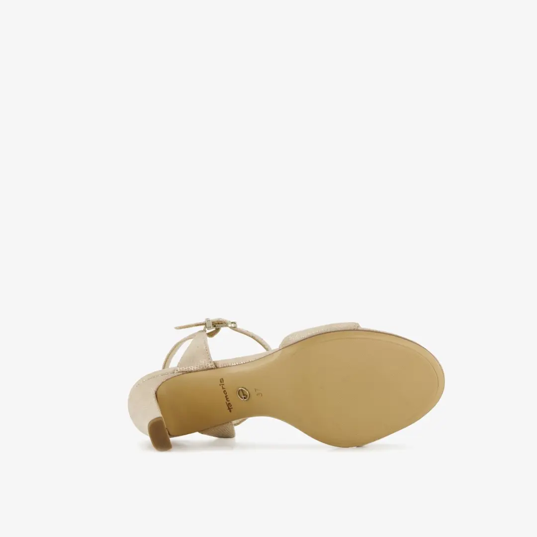 Tamaris Dames Sandalen met Hak - Goud - Maat 39