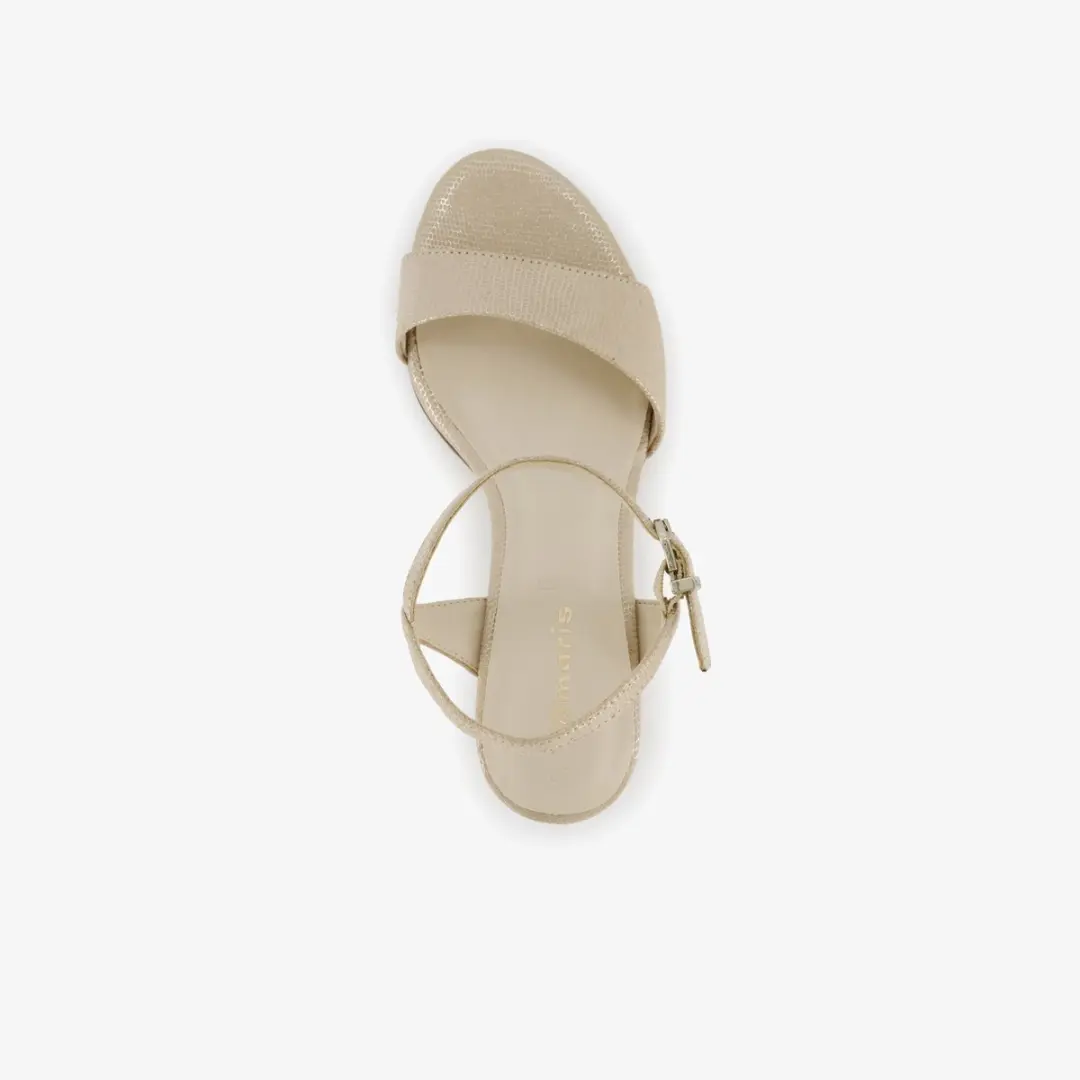 Tamaris Dames Sandalen met Hak - Goud - Maat 39
