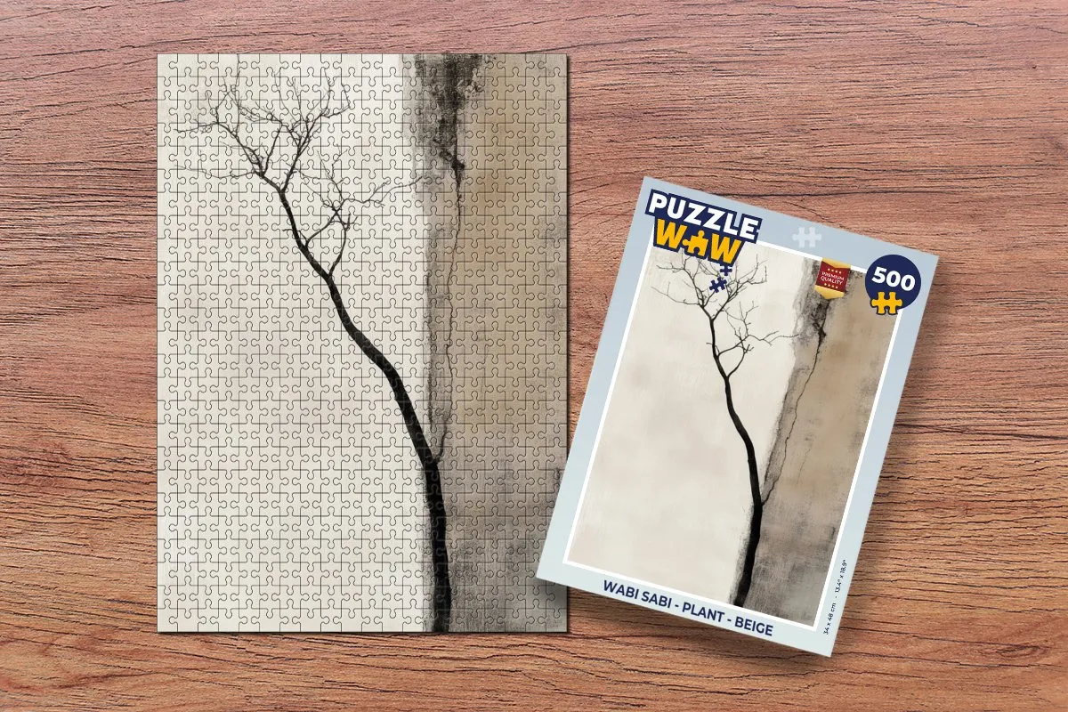 PuzzleWow Wabi Sabi Legpuzzel 500 Stuks - Japandi Plant Beige