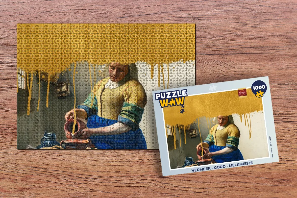 PuzzleWow Vermeer Melkmeisje Legpuzzel 1000 Stuks - Multicolor