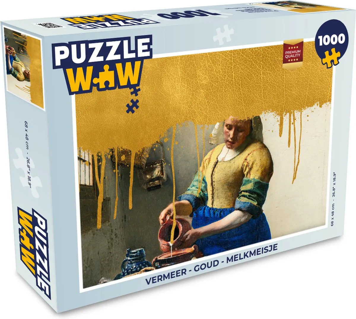 PuzzleWow Vermeer Melkmeisje Legpuzzel 1000 Stuks - Multicolor