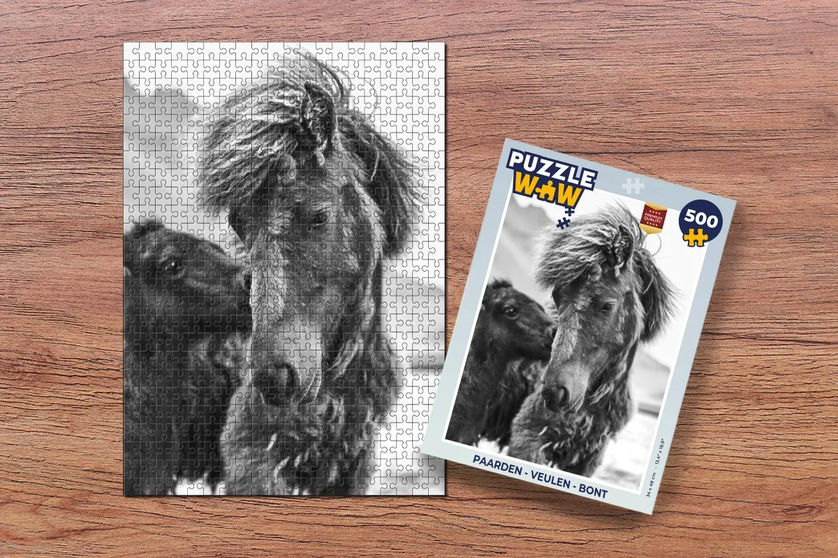 PuzzleWow Paarden - Veulen Legpuzzel 500 Stuks - Multicolor