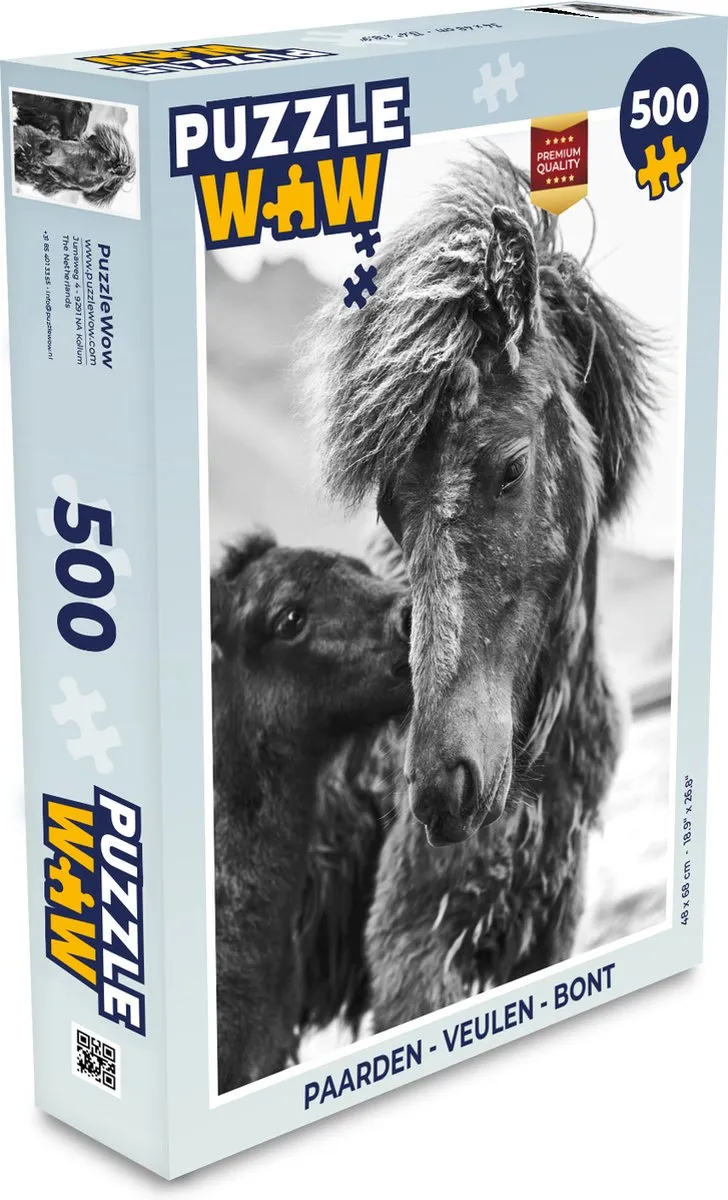 PuzzleWow Paarden - Veulen Legpuzzel 500 Stuks - Multicolor