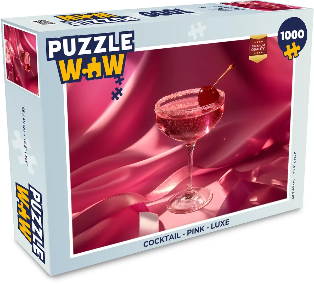 PuzzleWow Cocktail Legpuzzel 1000 Stuks - Roze