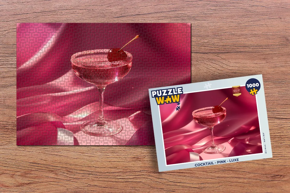 PuzzleWow Cocktail Legpuzzel 1000 Stuks - Roze