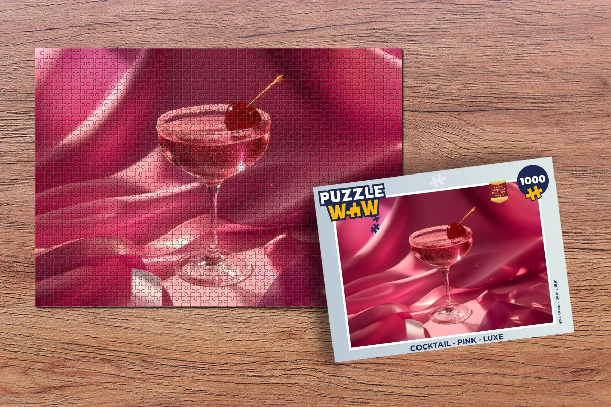 PuzzleWow Cocktail Legpuzzel 1000 Stuks - Roze