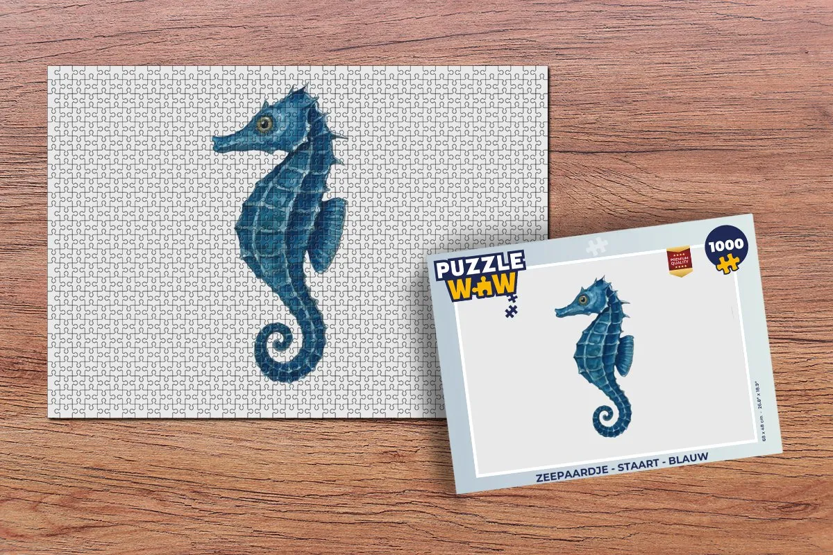 PuzzleWow Zeepaardje Legpuzzel 1000 Stuks - Blauw
