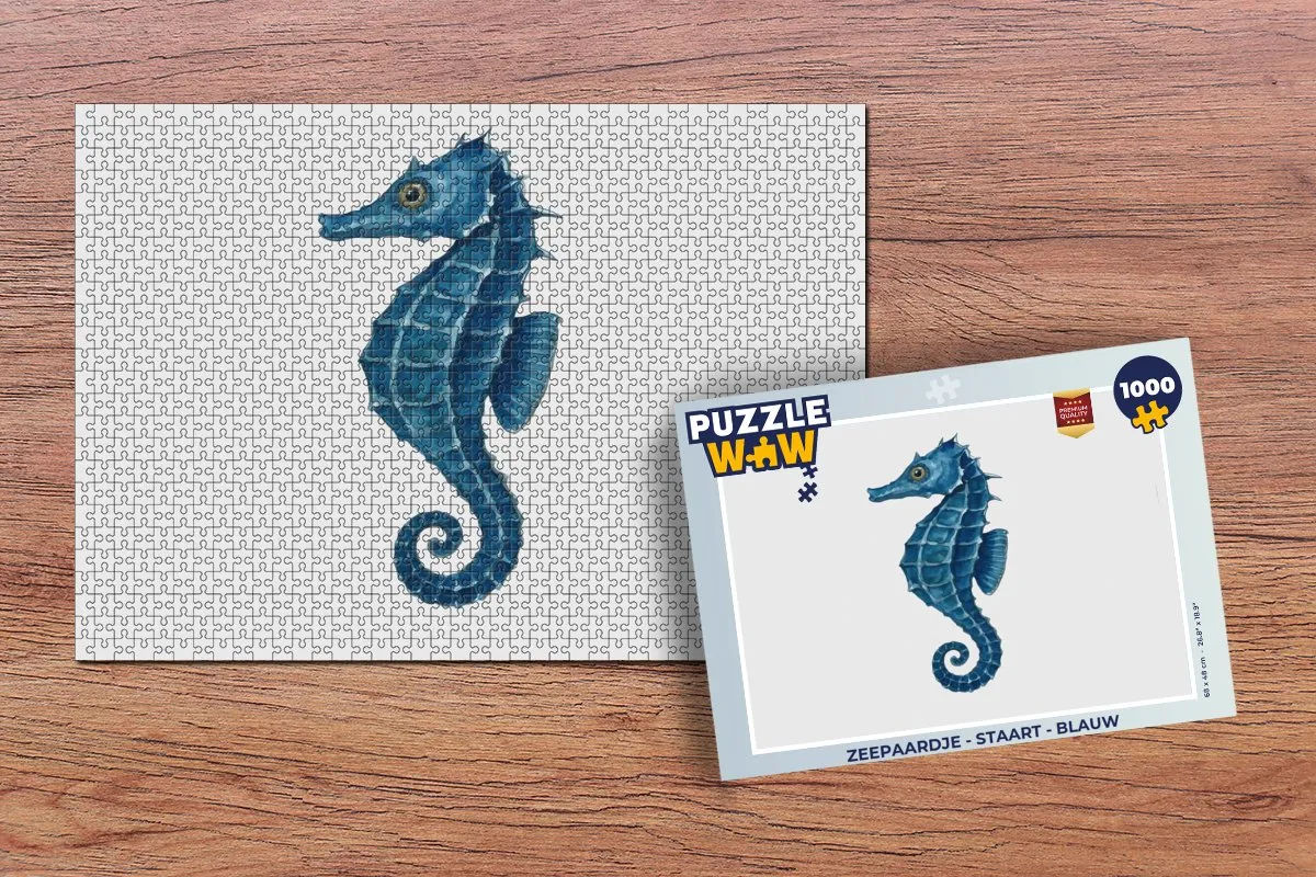 PuzzleWow Zeepaardje Legpuzzel 1000 Stuks - Blauw