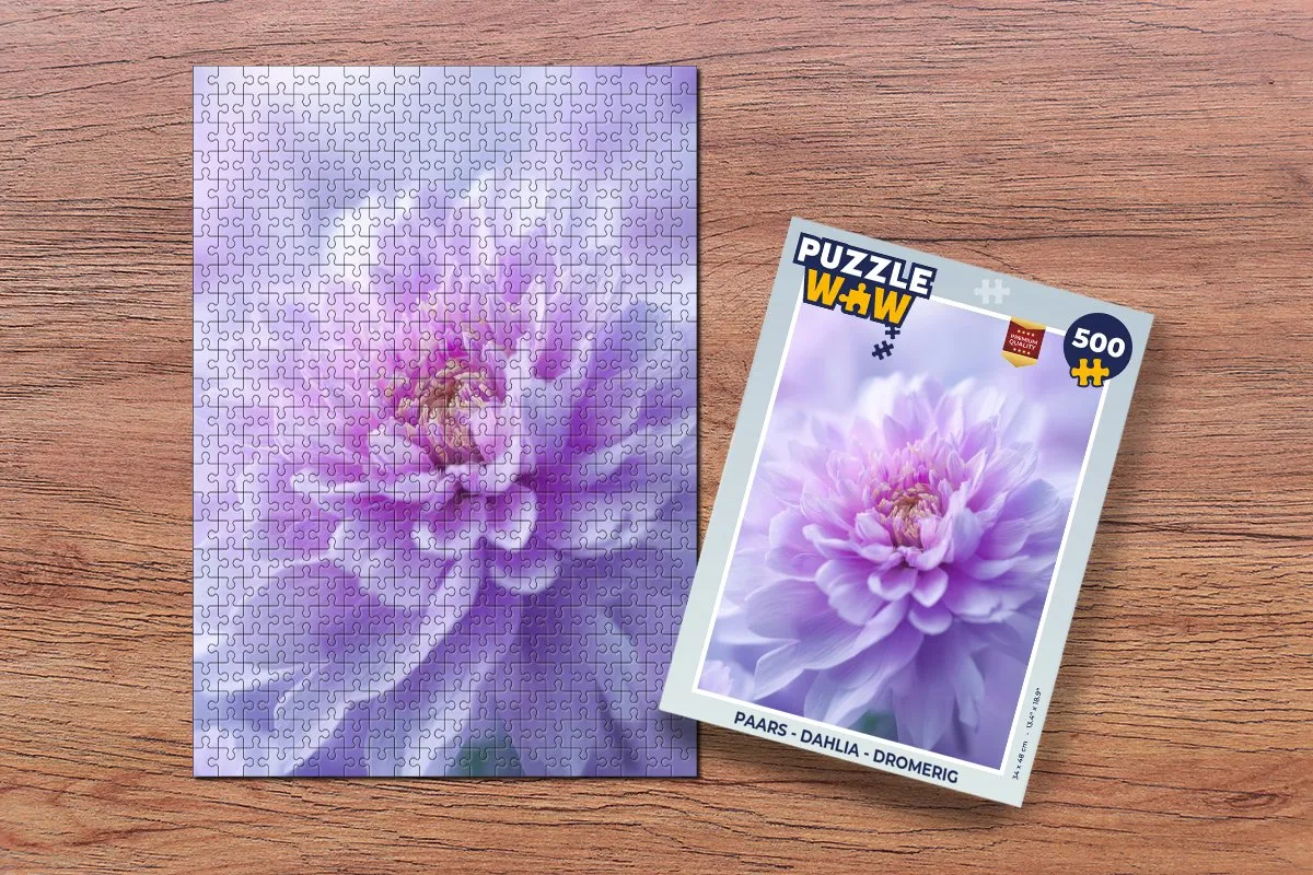 PuzzleWow Legpuzzel Dahlia 500 Stuks - Paars