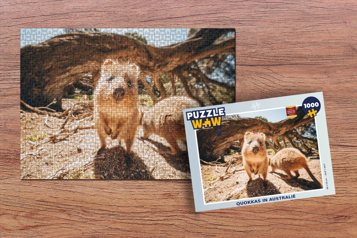 PuzzleWow Quokkas in Australië Legpuzzel 1000 Stuks - Multicolor