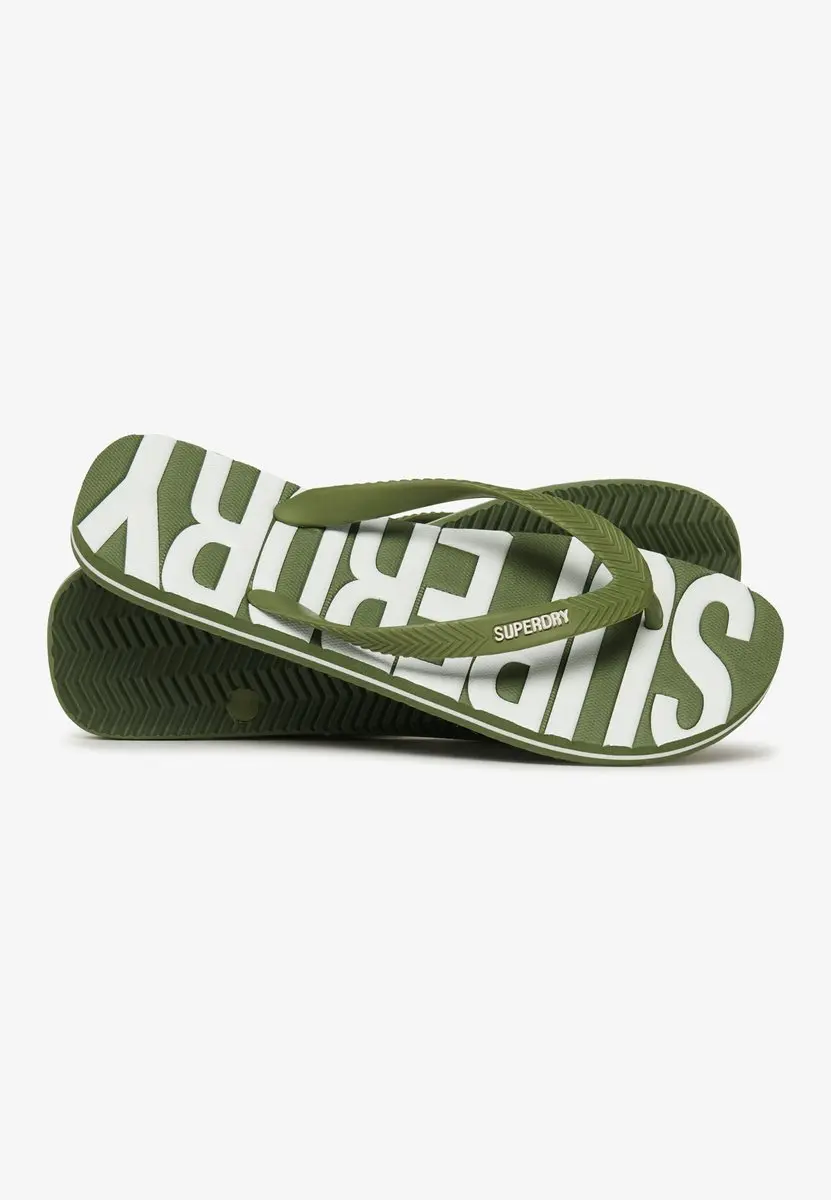 Superdry Core Logo Kinderenlippers - Heren - 40/41 - Olive Khaki