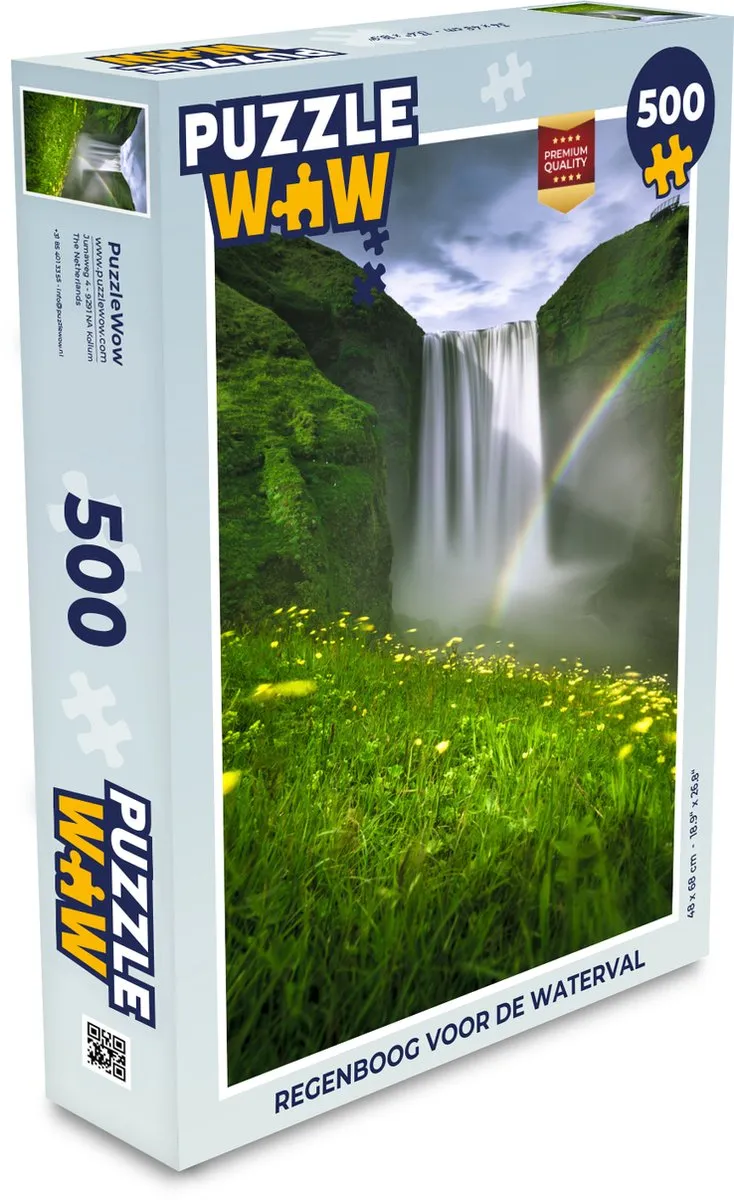 PuzzleWow Regenboog Waterval Legpuzzel 500 Stuks