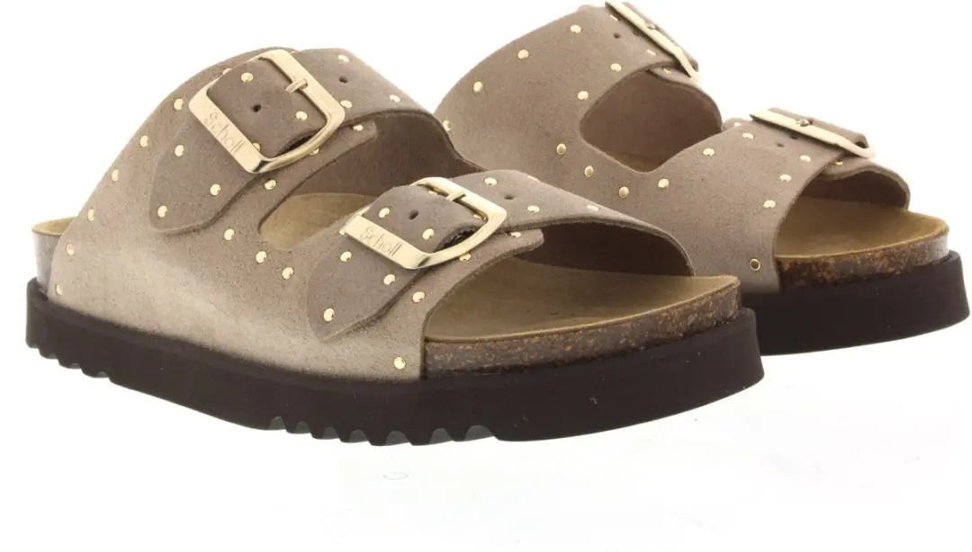 Scholl Beatriz Suede Sandalen - Slides 37 - Beige/Goud/Bruin - afbeelding 6 van 6