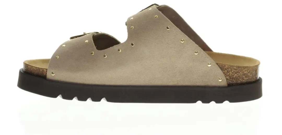 Scholl Beatriz Suede Sandalen - Slides 37 - Beige/Goud/Bruin - afbeelding 3 van 6