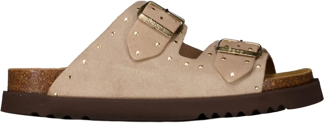 Scholl Beatriz Suede Sandalen - Slides 37 - Beige/Goud/Bruin - afbeelding 4 van 6