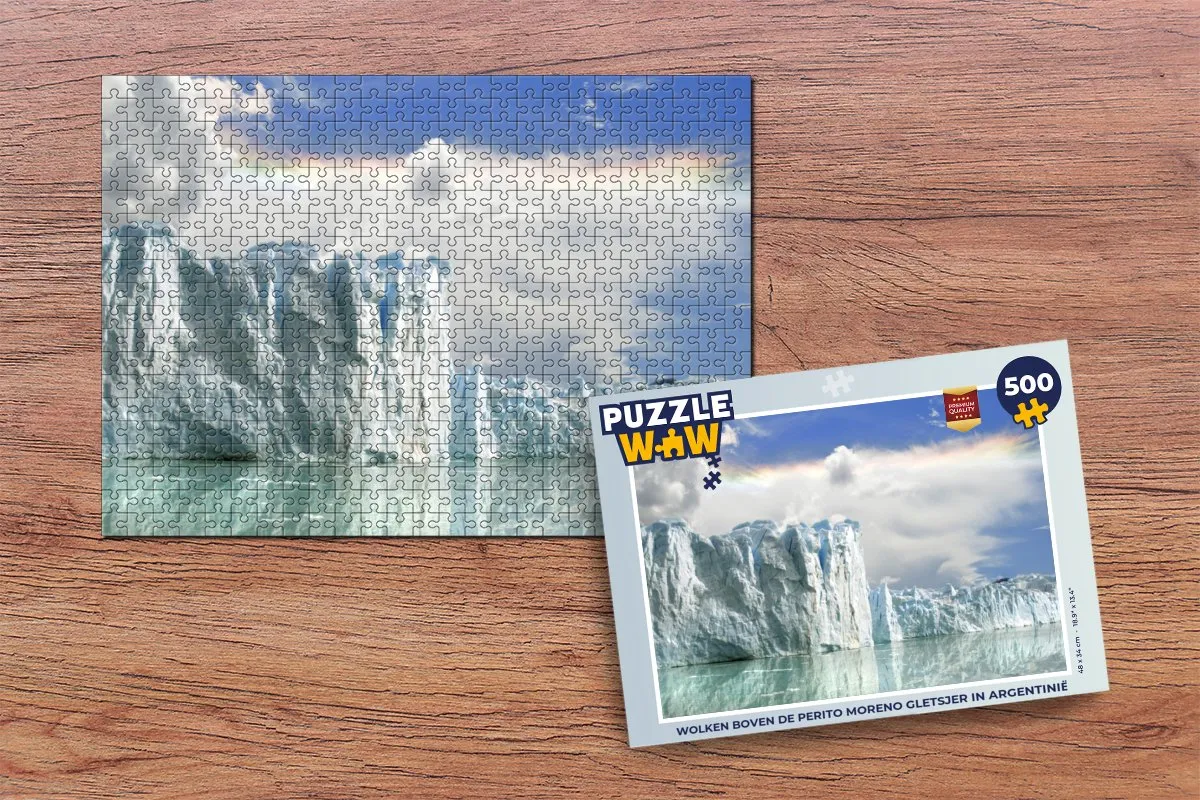 PuzzleWow Wolken boven de Perito Moreno Legpuzzel 500 Stuks - Multicolor