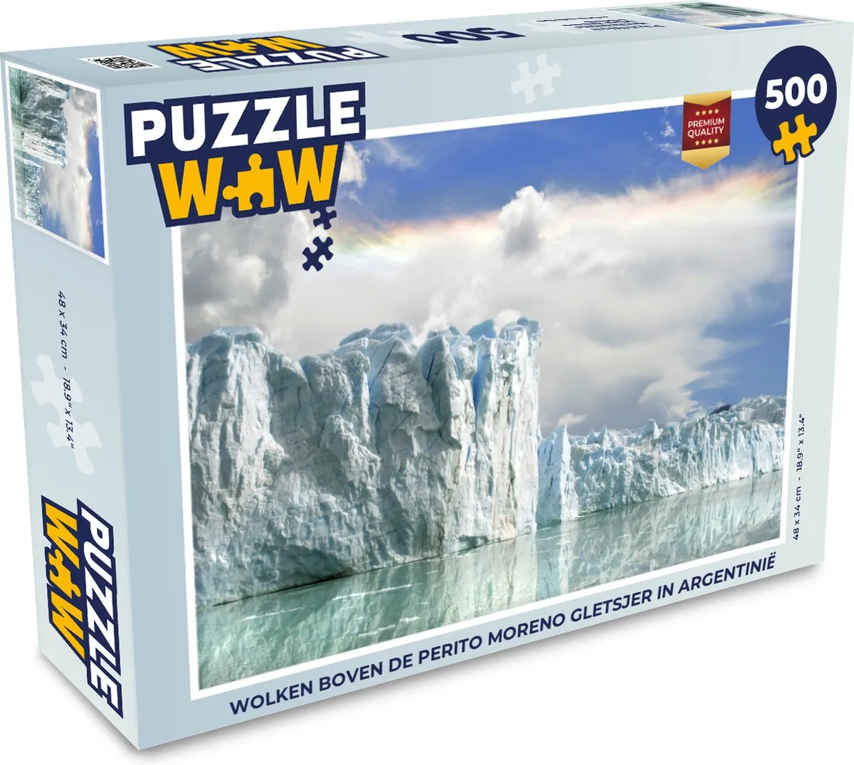 PuzzleWow Wolken boven de Perito Moreno Legpuzzel 500 Stuks