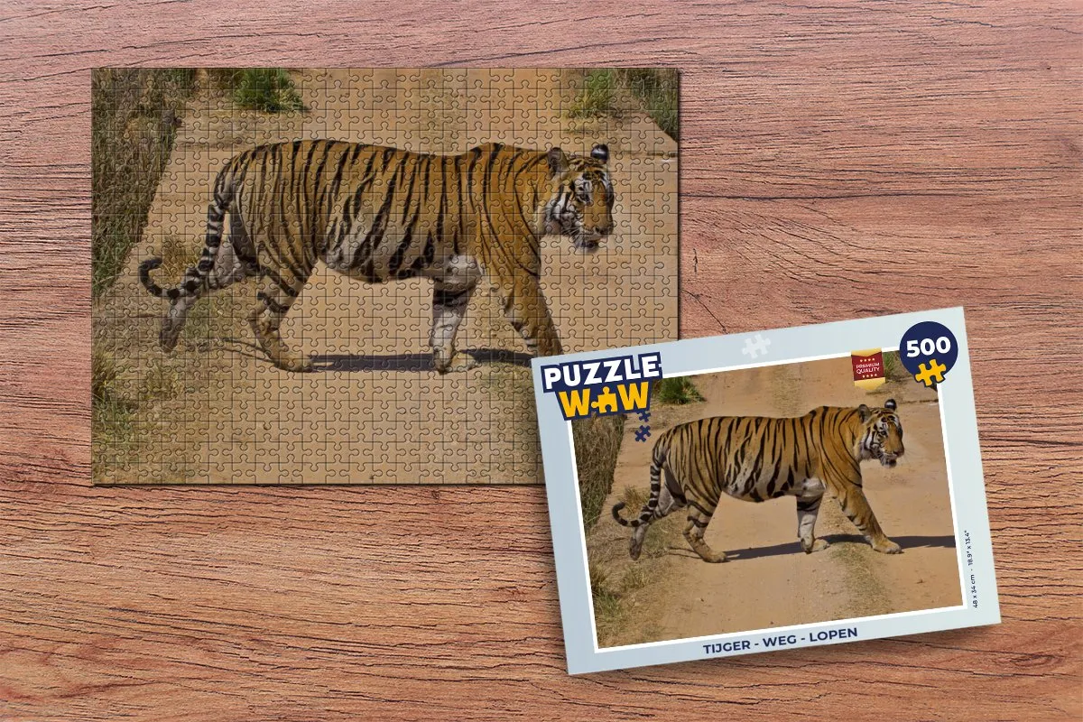 PuzzleWow Tijger Weg Legpuzzel 500 Stuks - Multicolor