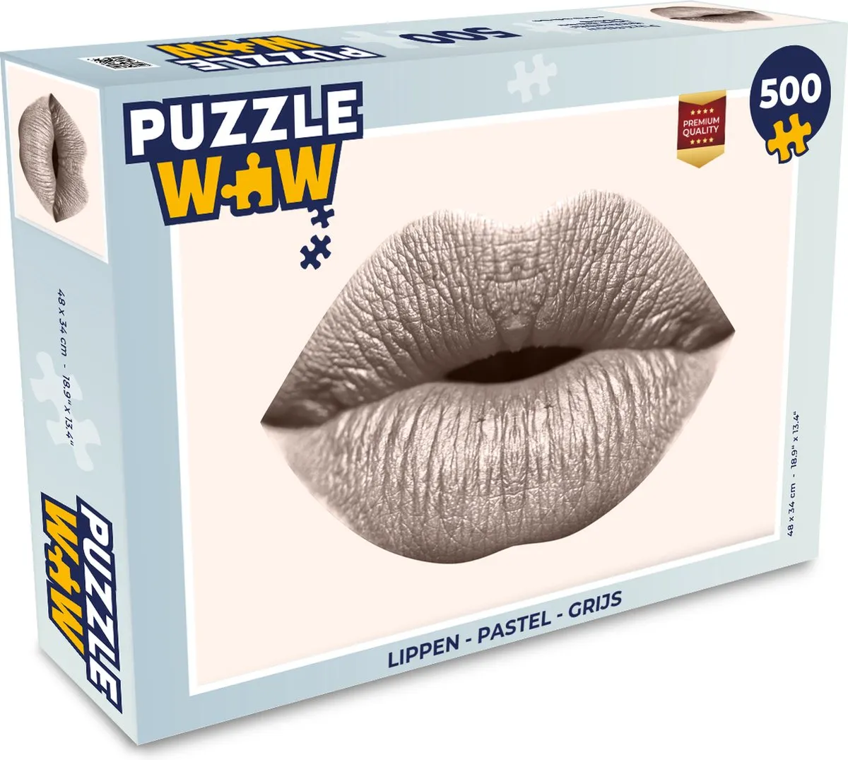 PuzzleWow Lippen Pastel Legpuzzel 500 Stuks - Multicolor