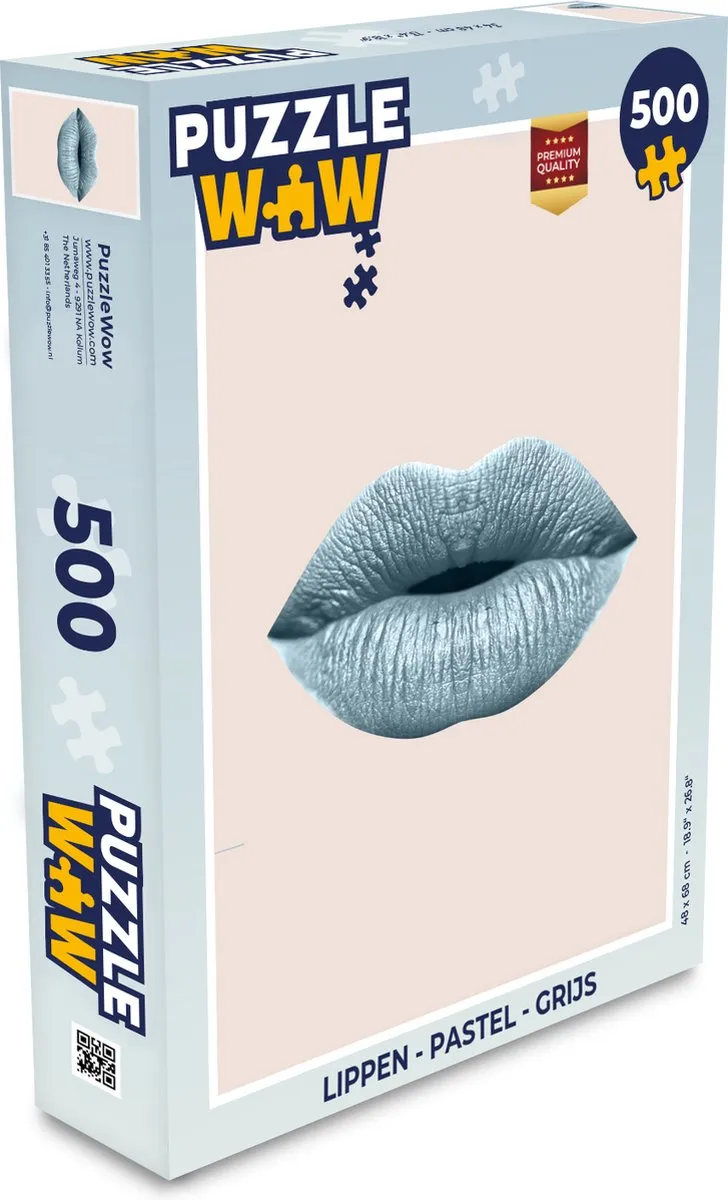PuzzleWow Lippen Pastel Legpuzzel 500 Stuks - Multicolor