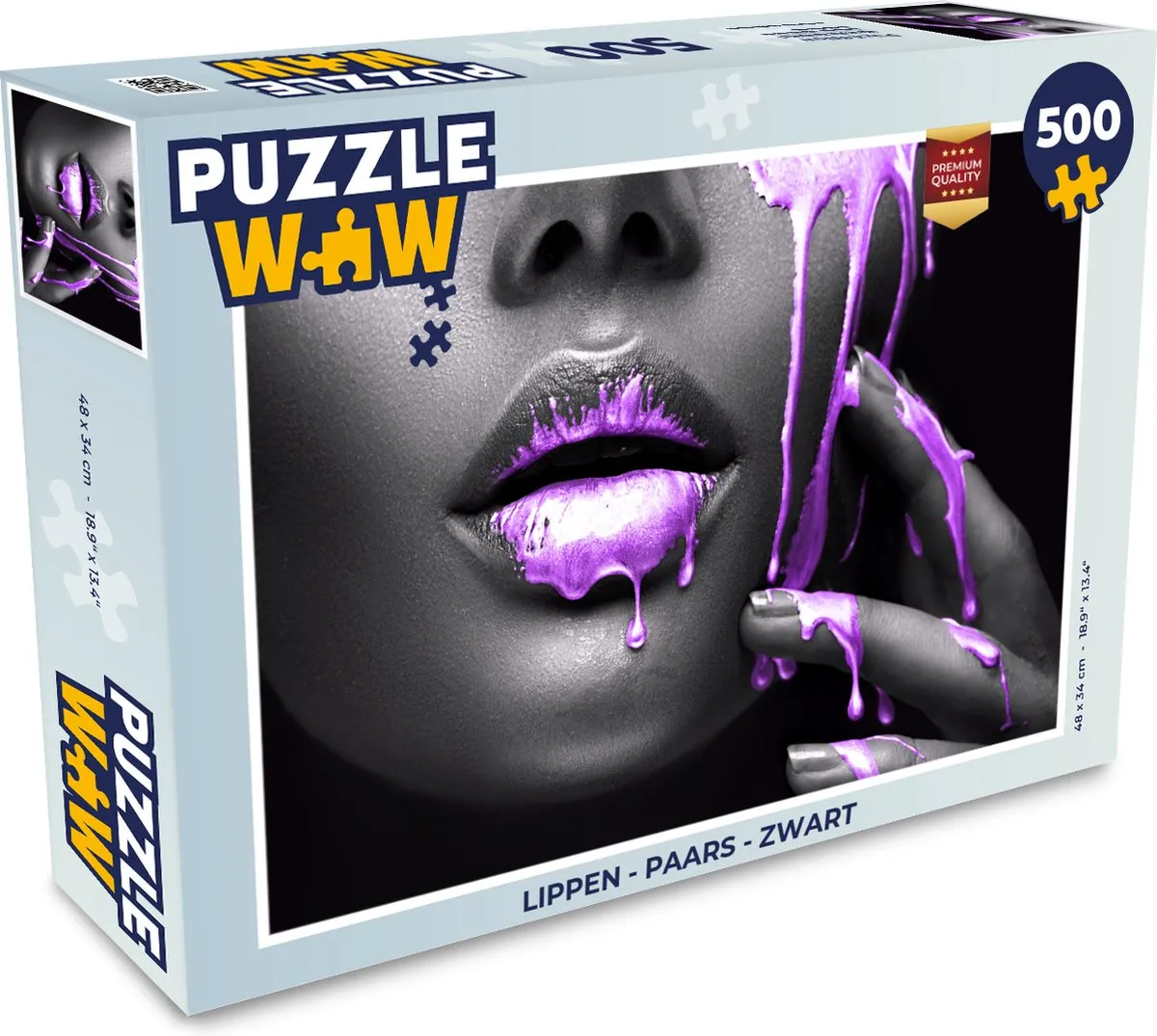 PuzzleWow Lippen Puzzel 500 Stuks - Multicolor