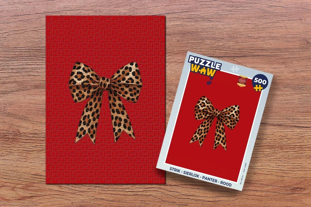 PuzzleWow Strik Panter Legpuzzel 500 Stuks - Rood